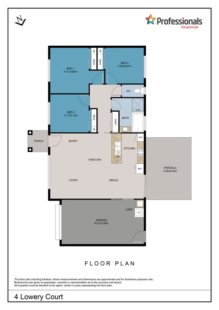 Floorplan of Homely house listing, 4 Lowery Court, Maryborough VIC 3465