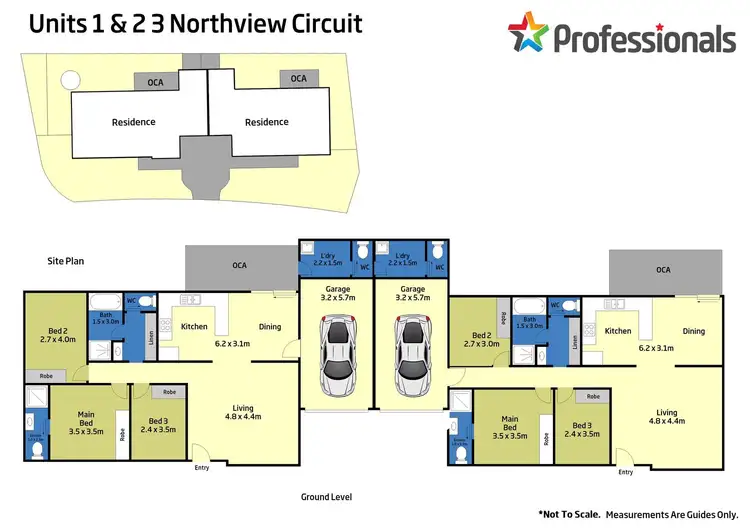 Floorplan of Homely semi-detached listing, 1 & 2/3 Northview Circuit, Muswellbrook NSW 2333