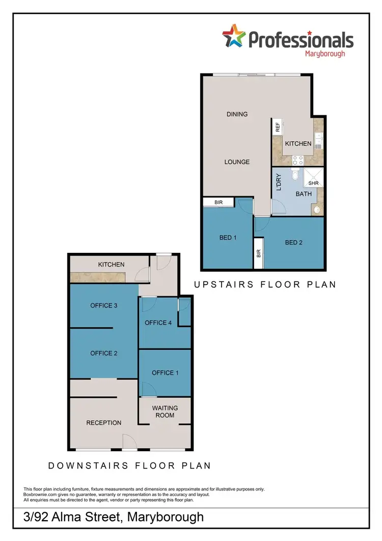 Floorplan of Homely unit listing, 3/92 Alma Street, Maryborough VIC 3465