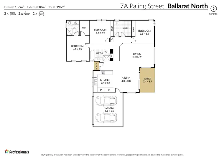 Floorplan of Homely townhouse listing, 7A Paling Street, Ballarat North VIC 3350