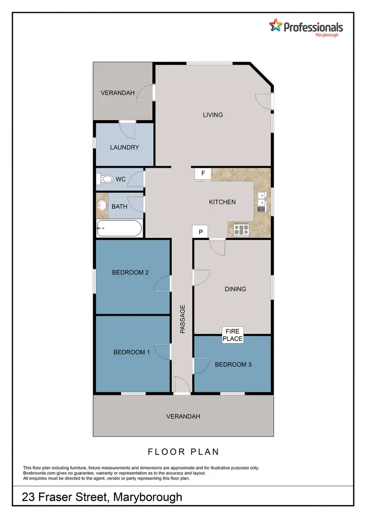 Floorplan of Homely house listing, 23 Fraser Street, Maryborough VIC 3465