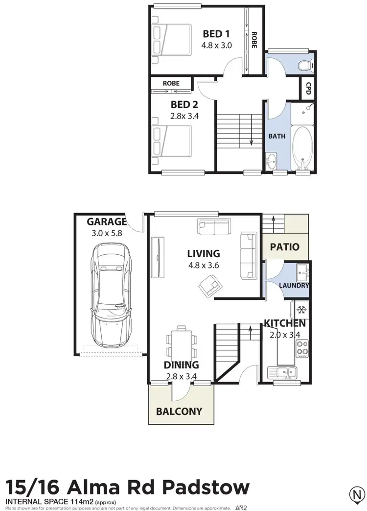 Floorplan of Homely townhouse listing, 15/16 Alma Road, Padstow NSW 2211