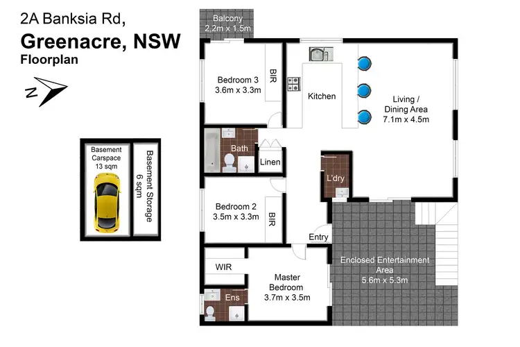 Floorplan of Homely apartment listing, 2A Banksia Road, Greenacre NSW 2190