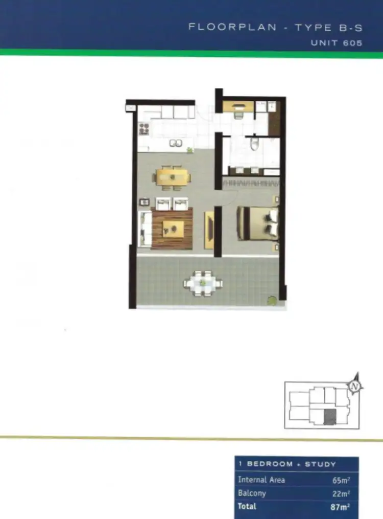 Floorplan of Homely unit listing, 605/34 Scarborough Street, Southport QLD 4215