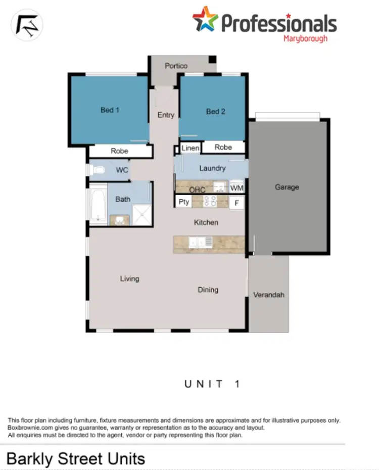 Floorplan of Homely unit listing, 1/72B Barkly Street, Maryborough VIC 3465