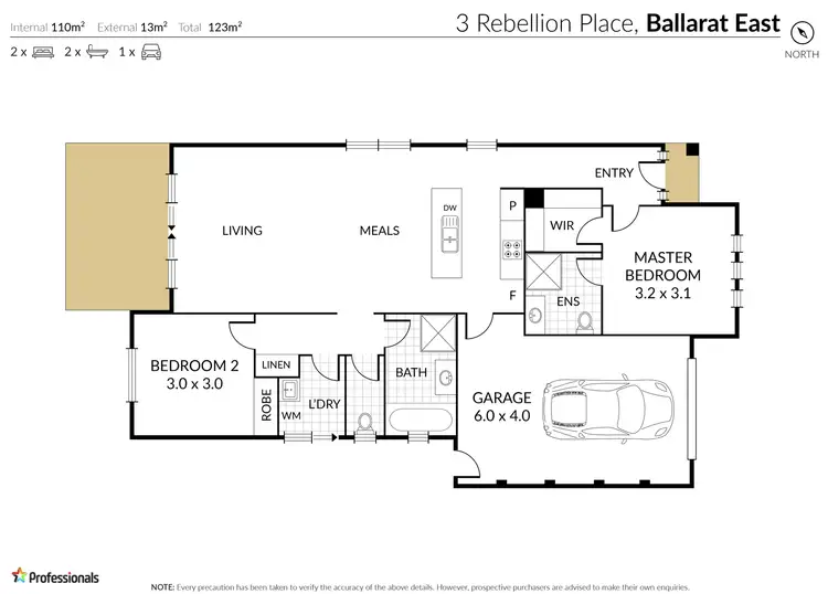 Floorplan of Homely townhouse listing, 3 Rebellion Place, Ballarat East VIC 3350