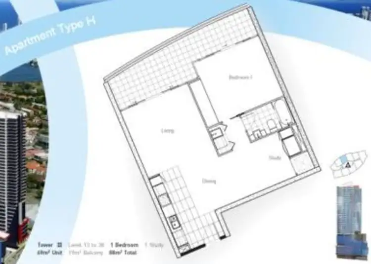 Floorplan of Homely apartment listing, 33108/9 Lawson Street, Southport QLD 4215