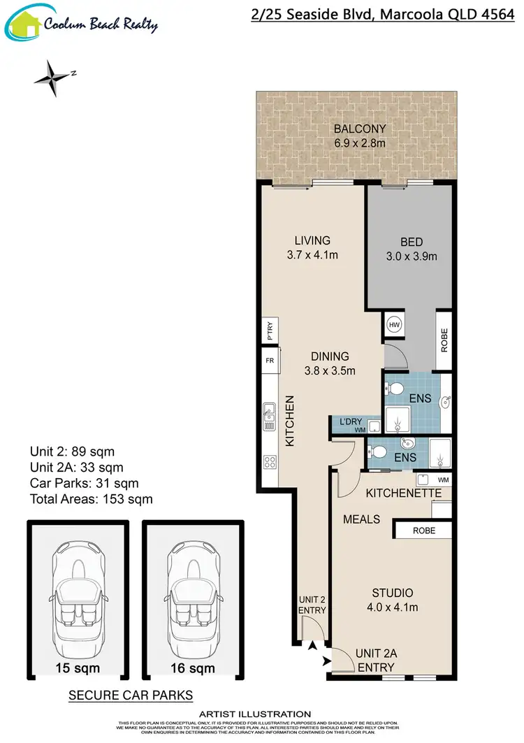 Floorplan of Homely unit listing, 2/25 Seaside Boulevard, Marcoola QLD 4564