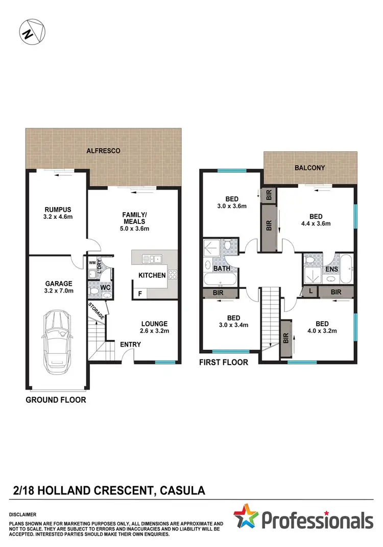 Floorplan of Homely townhouse listing, 2/18 Holland Crescent, Casula NSW 2170