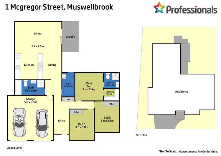 Floorplan of Homely semi-detached listing, 1 McGregor Street, Muswellbrook NSW 2333