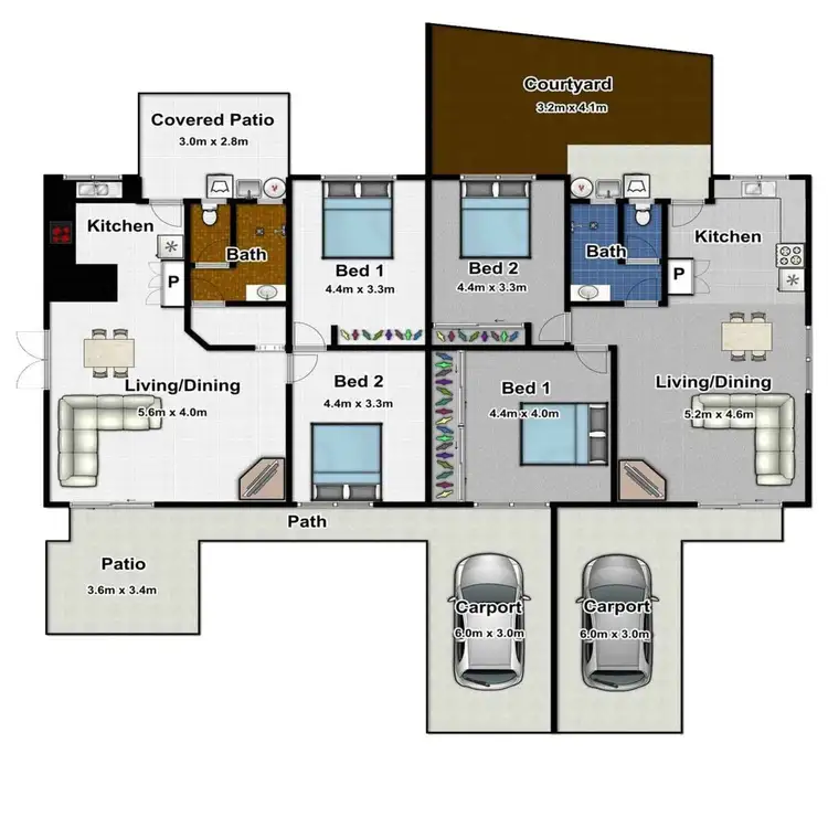 Floorplan of Homely semi-detached listing, 10 O'Grady Close, Edmonton QLD 4869
