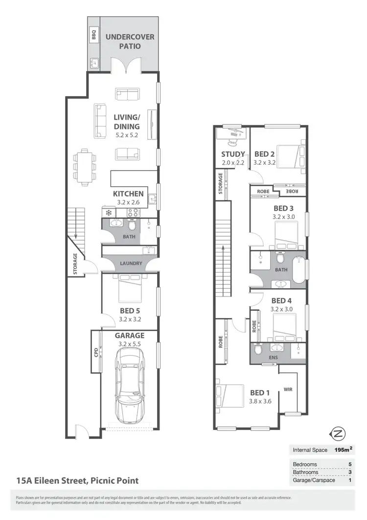 Floorplan of Homely semi-detached listing, 15A Eileen Street, Picnic Point NSW 2213