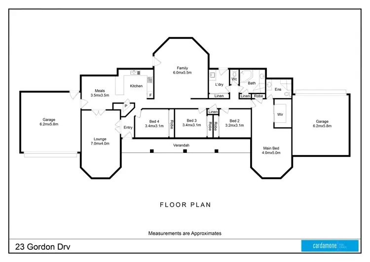 Floorplan of Homely house listing, 23 Gordon Drive, Kialla VIC 3631