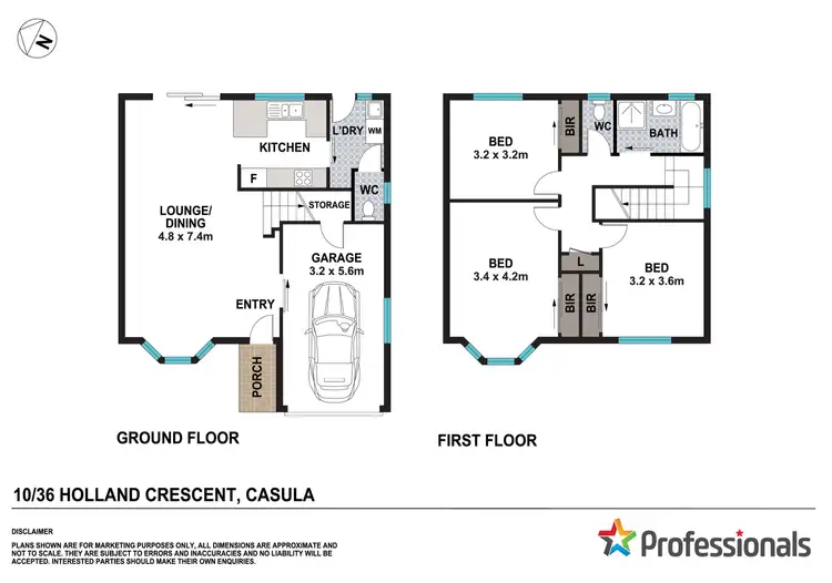 Floorplan of Homely townhouse listing, 10/36 Holland Crescent, Casula NSW 2170