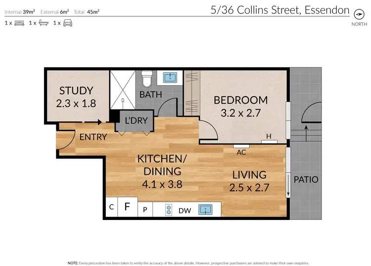 Floorplan of Homely apartment listing, 5/36 Collins Street, Essendon VIC 3040