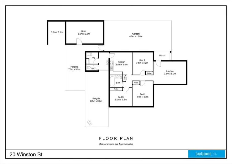 Floorplan of Homely house listing, 20 Winston Street, Shepparton VIC 3630