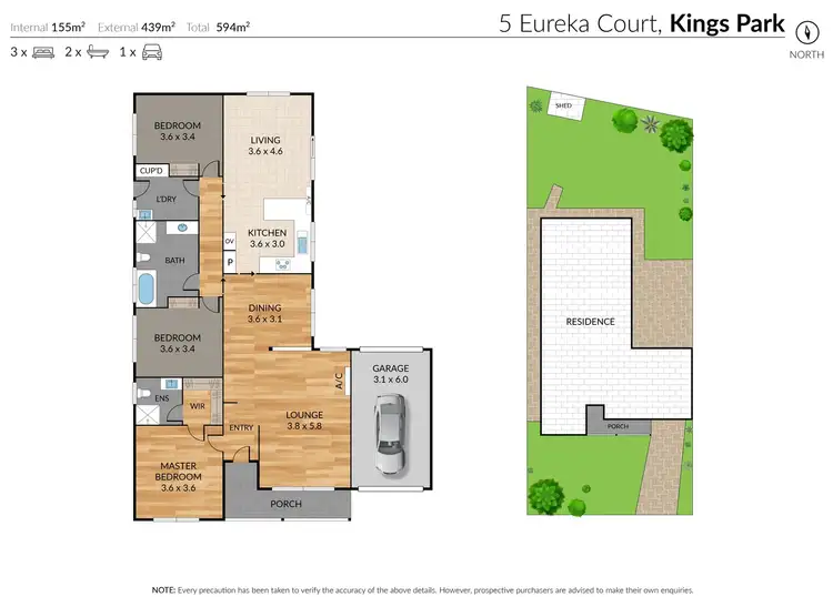 Floorplan of Homely house listing, 5 Eureka Court, Kings Park VIC 3021