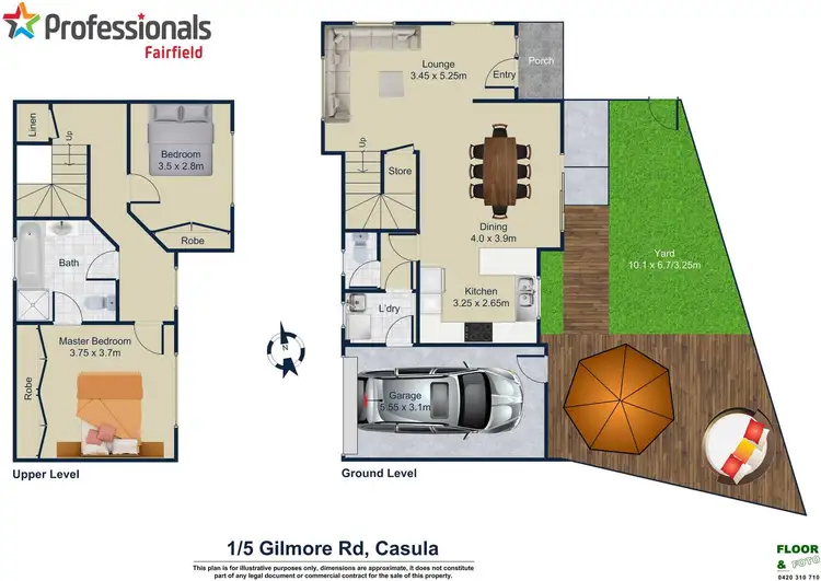 Floorplan of Homely townhouse listing, 1/5 Gilmore Street, Casula NSW 2170