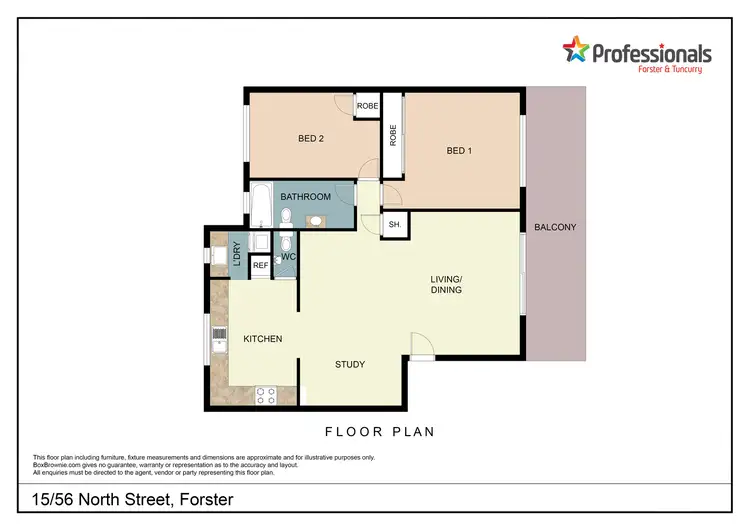 Floorplan of Homely unit listing, 15/56 North Street, Forster NSW 2428