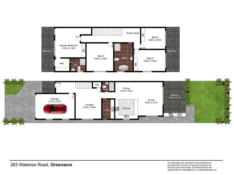 Floorplan of Homely semi-detached listing, 283 Waterloo Road, Greenacre NSW 2190