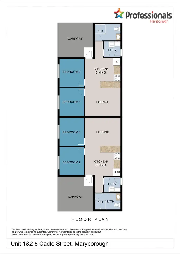 Floorplan of Homely unit listing, 1 & 2/8 Cadle Street, Maryborough VIC 3465