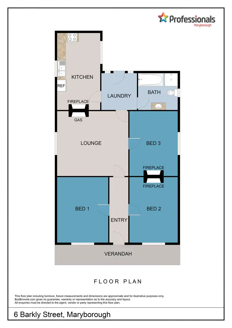 Floorplan of Homely house listing, 6 Barkly Street, Maryborough VIC 3465