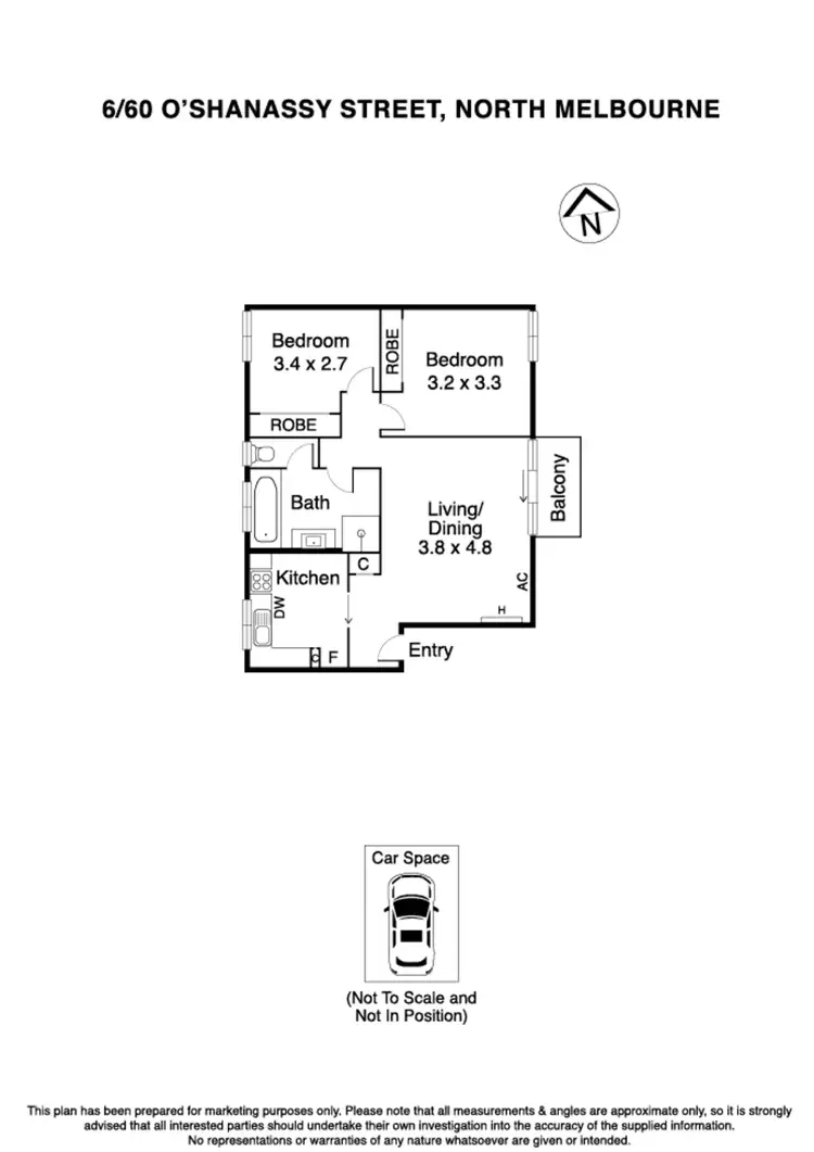 Floorplan of Homely apartment listing, 6/60 O'Shanassy Street, North Melbourne VIC 3051