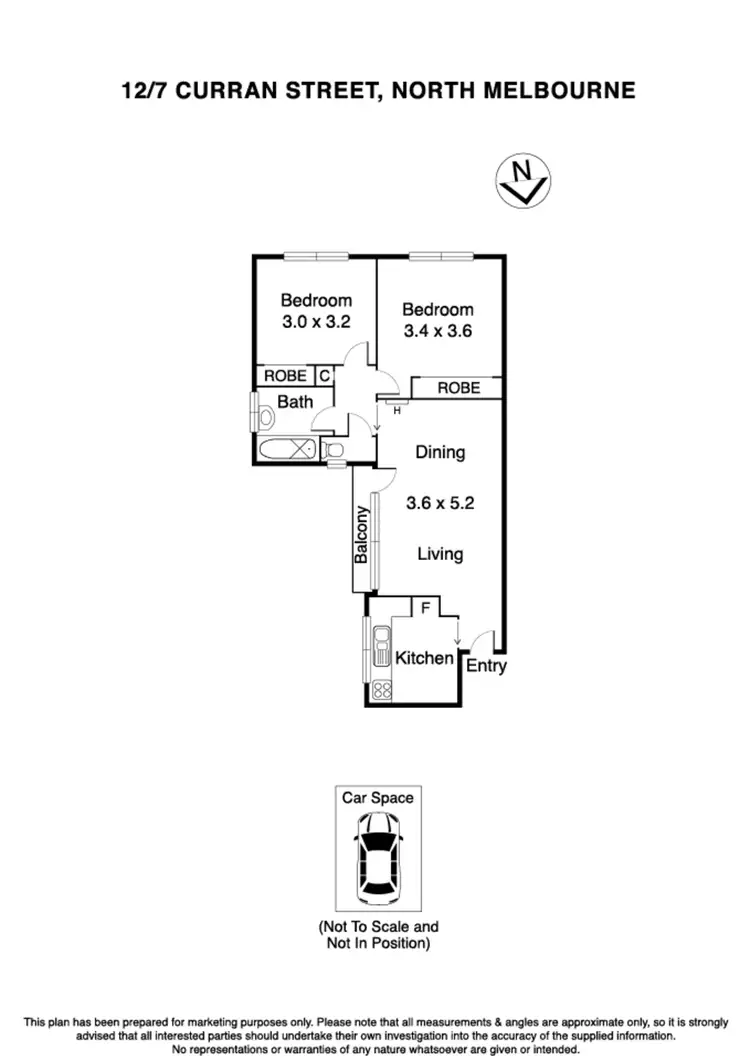 Floorplan of Homely apartment listing, 12/7 Curran Street, North Melbourne VIC 3051