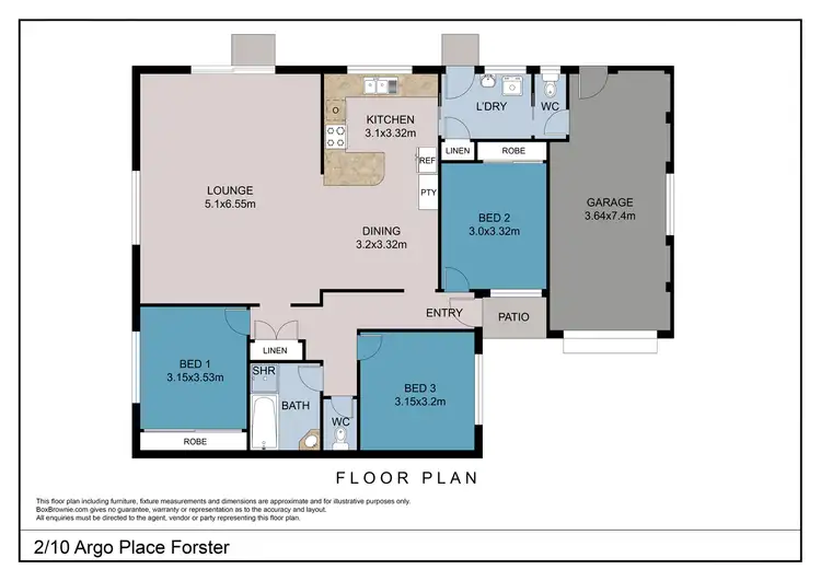 Floorplan of Homely unit listing, 2/10 Argo Place, Forster NSW 2428
