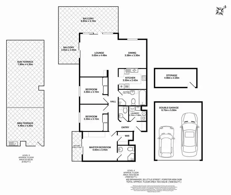 Floorplan of Homely unit listing, 402/20 Little Street, Forster NSW 2428