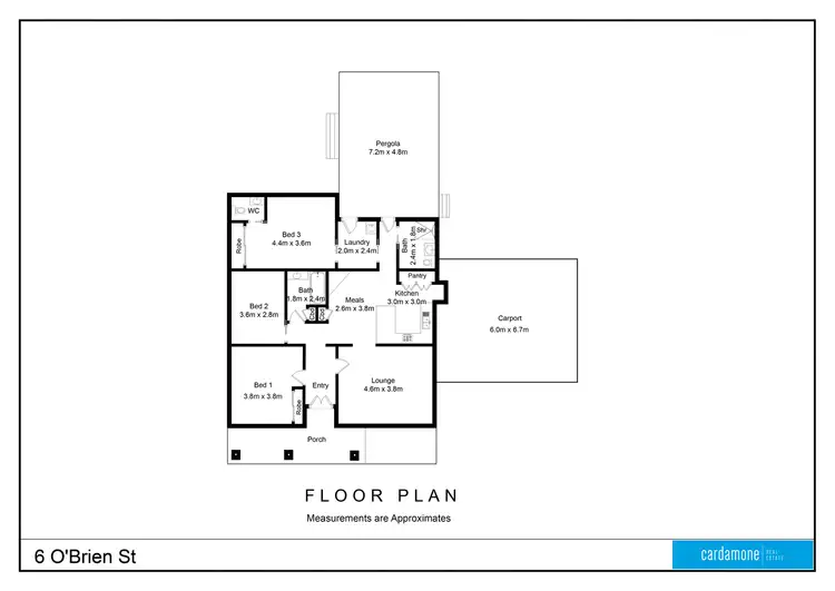 Floorplan of Homely house listing, 6 O'Brien Street, Mooroopna VIC 3629