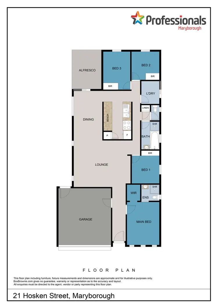 Floorplan of Homely house listing, 21 Hosken Street, Maryborough VIC 3465