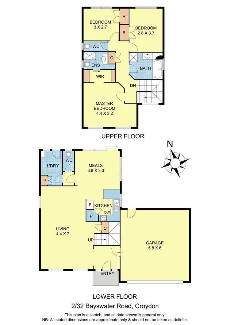 Floorplan of Homely townhouse listing, 2/32 Bayswater Road, Croydon VIC 3136