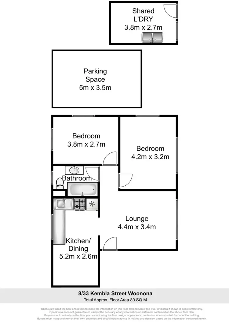 Floorplan of Homely unit listing, 8/33 Kembla Street, Wollongong NSW 2500
