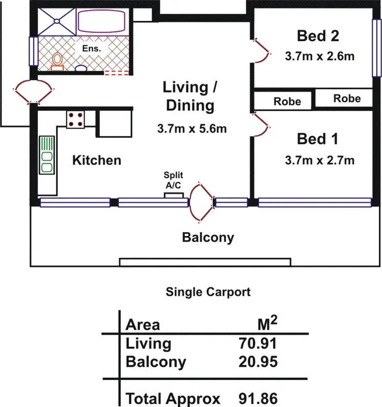 Floorplan of Homely unit listing, 4/7 Owen Street, Plympton SA 5038