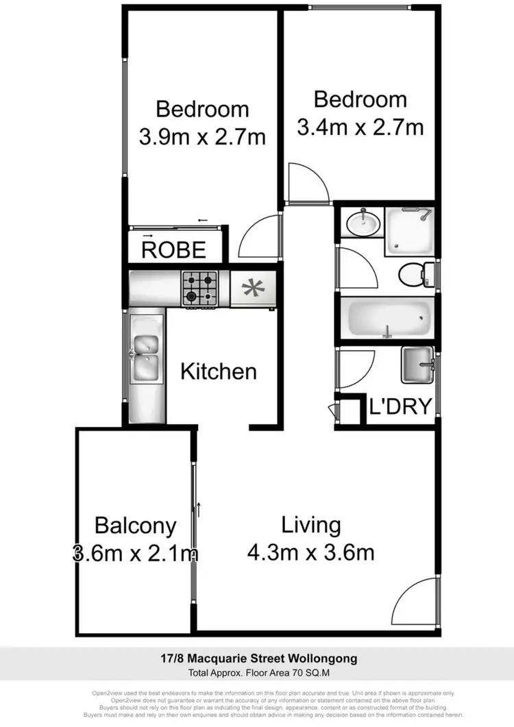Floorplan of Homely unit listing, 17/8 Macquarie Street, Wollongong NSW 2500