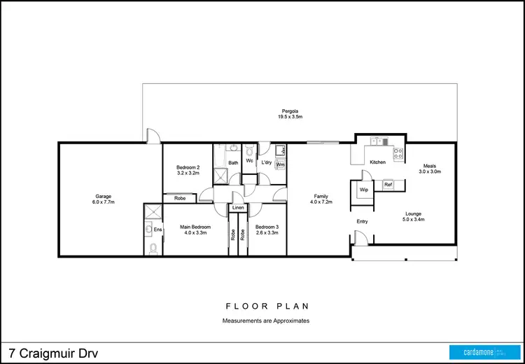 Floorplan of Homely house listing, 7 Craigmuir Drive, Mooroopna VIC 3629
