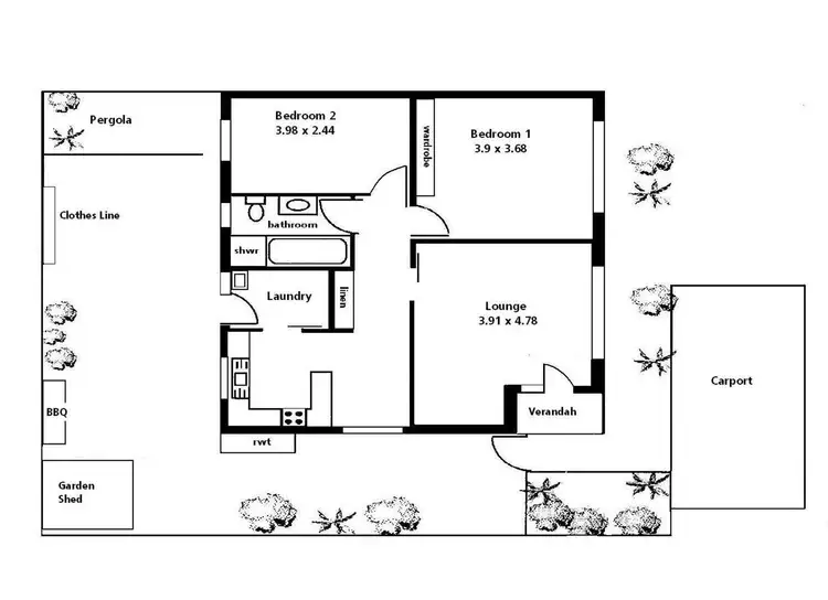 Floorplan of Homely unit listing, 4/132 Railway Terrace, Ascot Park SA 5043
