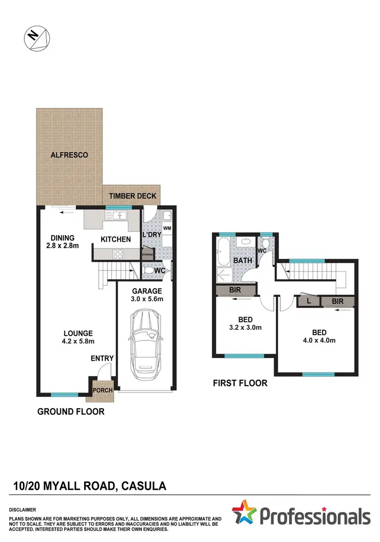 Floorplan of Homely townhouse listing, 10/20 Myall Road, Casula NSW 2170