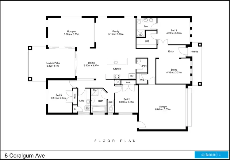 Floorplan of Homely house listing, 8 Coralgum Avenue, Kialla VIC 3631