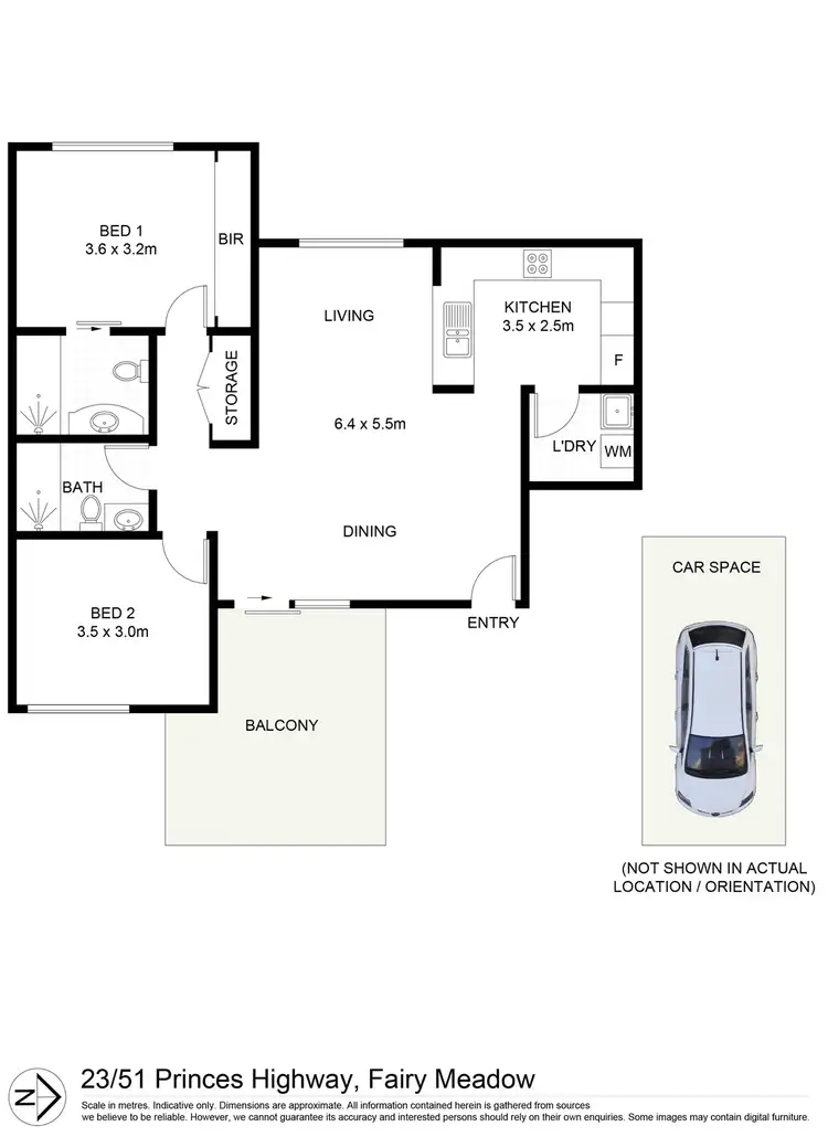 Floorplan of Homely apartment listing, 23/51-59 Princes Highway, Fairy Meadow NSW 2519