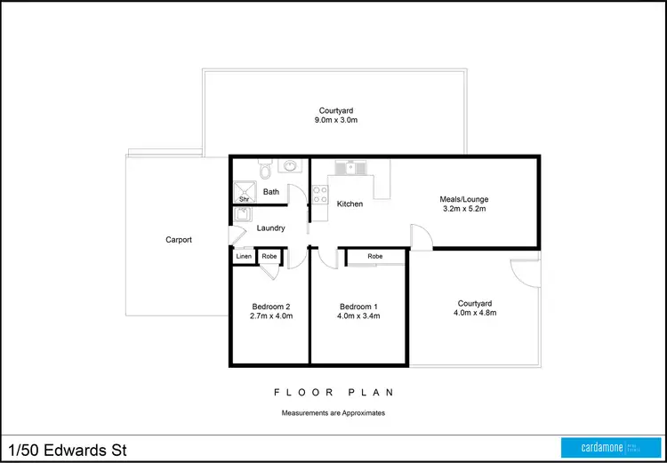 Floorplan of Homely unit listing, 1/50 Edward Street, Shepparton VIC 3630