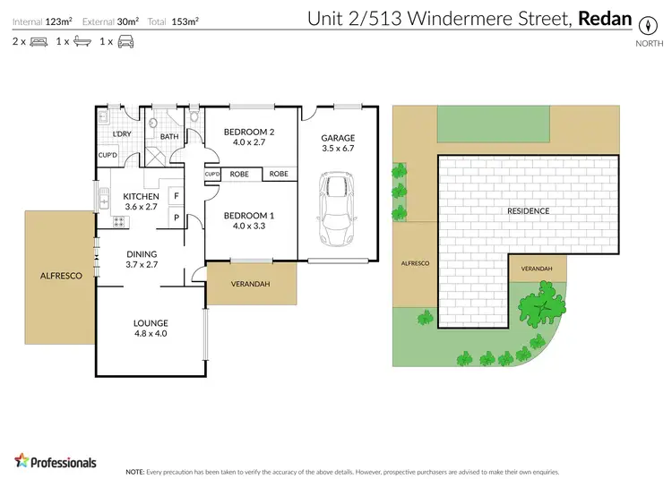 Floorplan of Homely townhouse listing, 2/513 Windermere Street, Ballarat Central VIC 3350