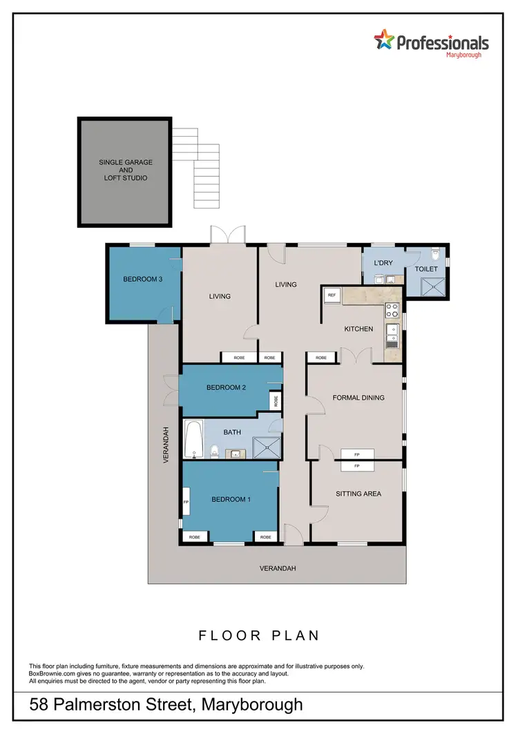 Floorplan of Homely house listing, 58 Palmerston Street, Maryborough VIC 3465