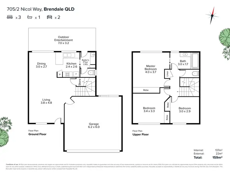 Floorplan of Homely townhouse listing, 705/2 Nicol Way, Brendale QLD 4500
