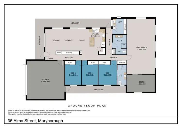 Floorplan of Homely house listing, 36 Alma Street, Maryborough VIC 3465