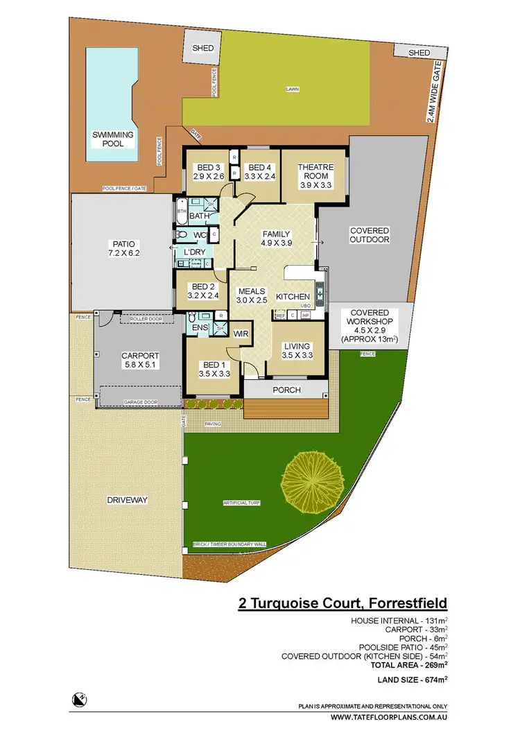 Floorplan of Homely house listing, 2 Turquoise Court, Forrestfield WA 6058