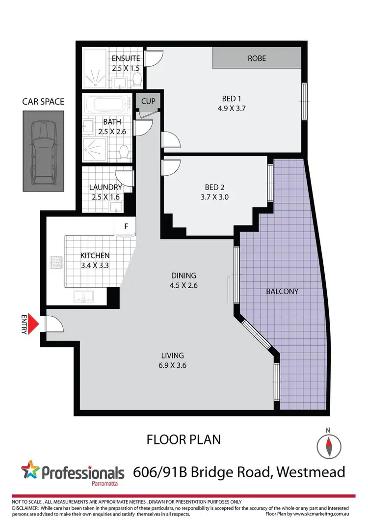 Floorplan of Homely unit listing, 606/91B Bridge Road, Westmead NSW 2145