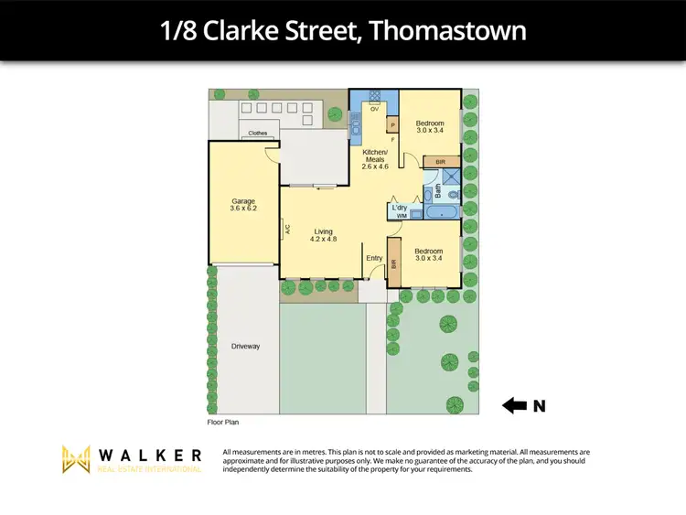 Floorplan of Homely townhouse listing, 1/8 Clarke Street, Thomastown VIC 3074