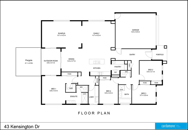 Floorplan of Homely house listing, 43 Kensington Drive, Shepparton VIC 3630
